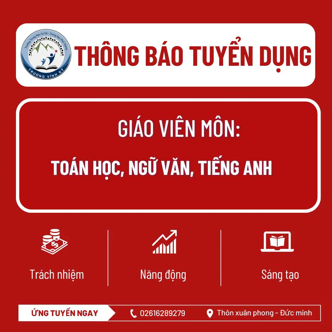  THÔNG BÁO TUYỂN DỤNG ✍ - 07/01/2025